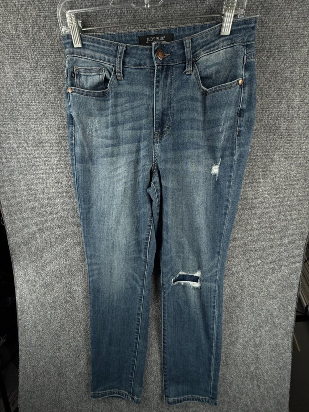 Judy Blue Jeans Women Boyfriend Fit Size 7 (28) Denim Stretch Distressed Ripped